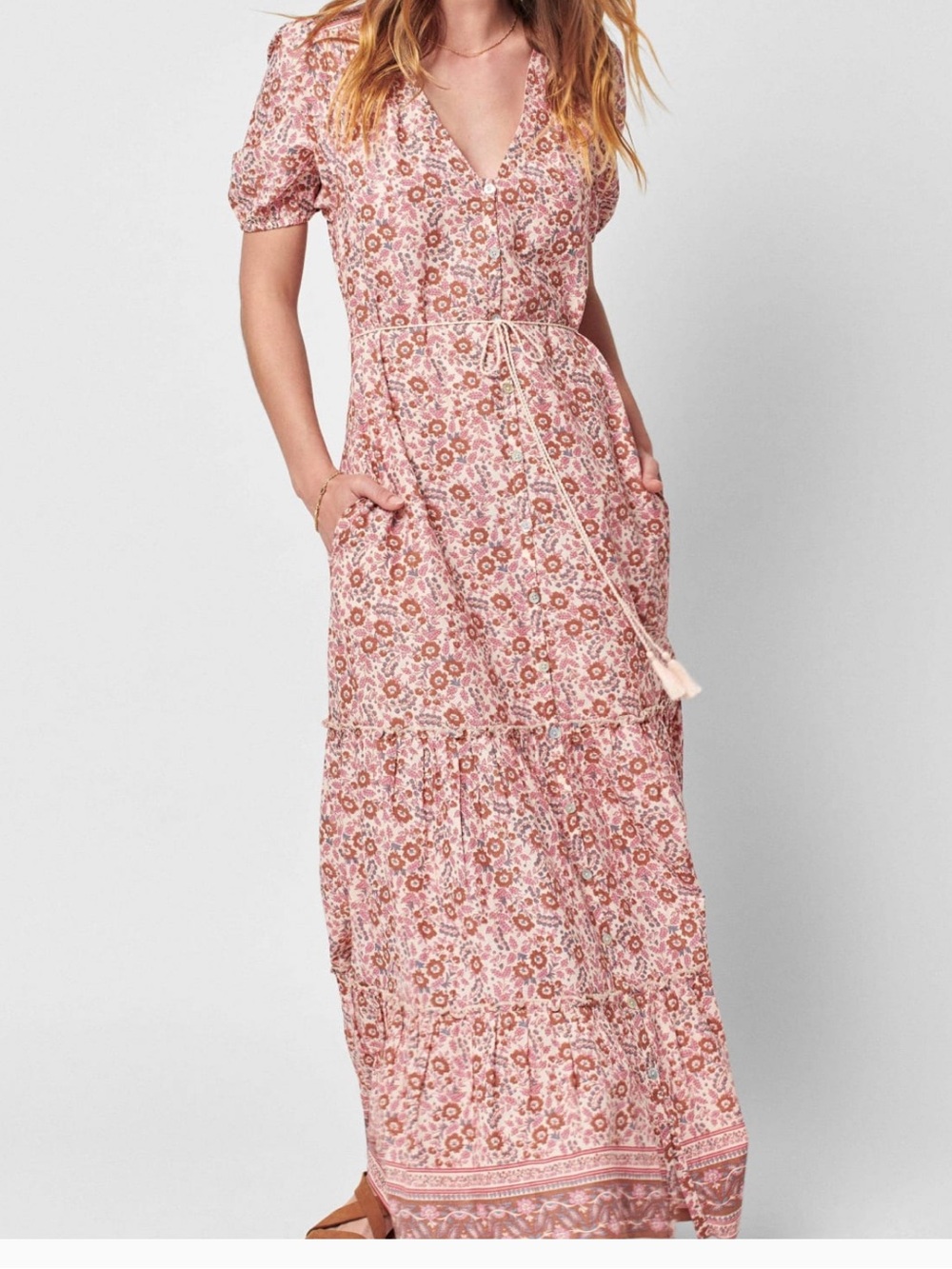 FAHERTY Orinda Maxi Dress Floral Tiered Maxi XS